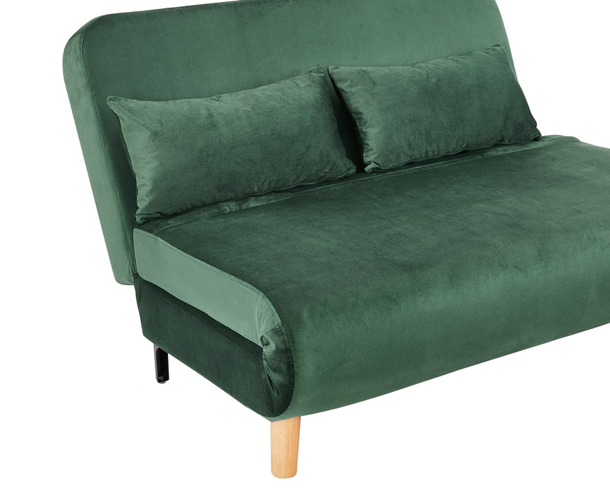 Keller Velvet Sofa Bed Futon, Green Velvet