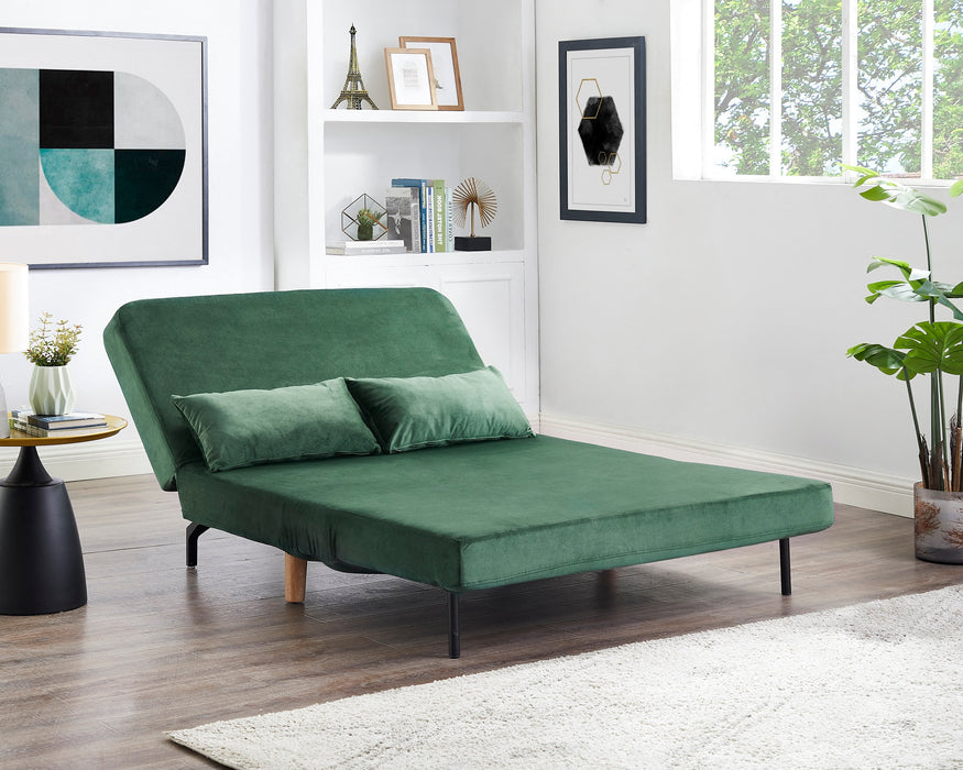 Keller Green Velvet double Futon Sofa Bed