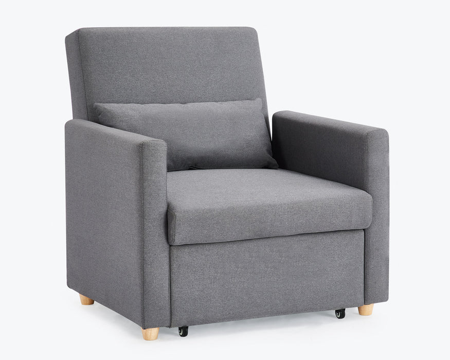 Ross Single Chair Sofa Bed, Grey Fabric