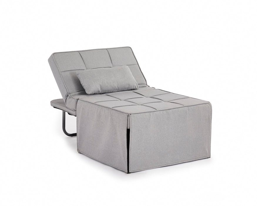 Oscar 1 Seater Light Grey Fabric Ottoman Sofa Bed