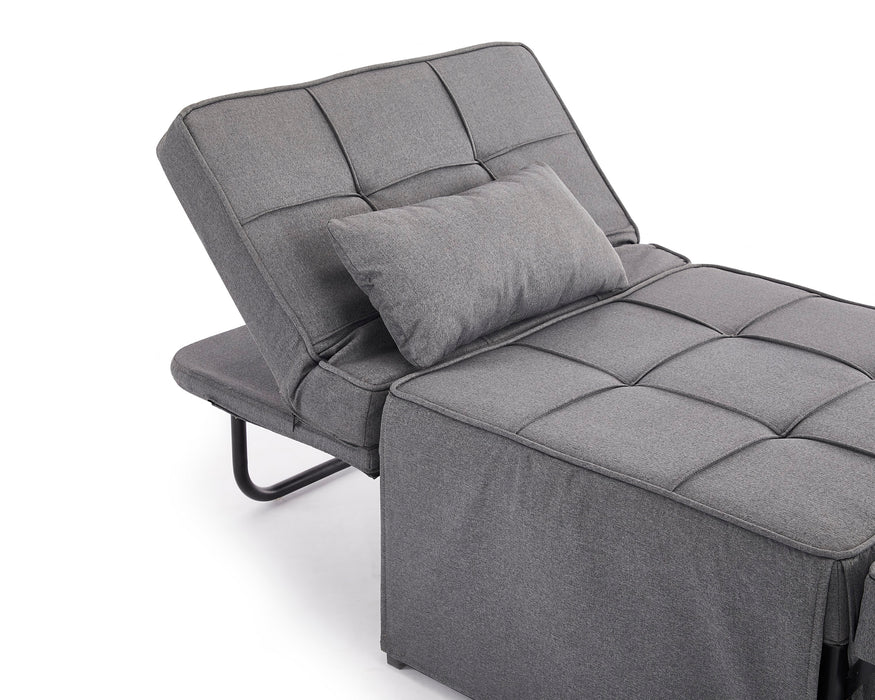 Oscar 1 Seater Dark Grey Fabric Ottoman Sofa Bed