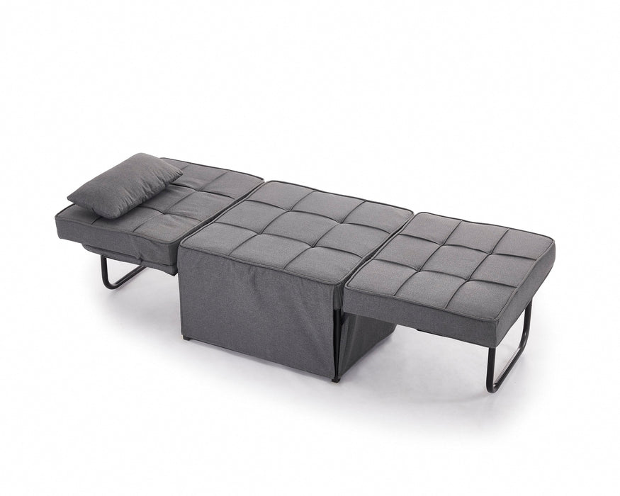 Oscar 1 Seater Dark Grey Fabric Ottoman Sofa Bed