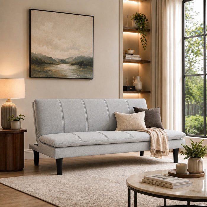 Pearse Fabric Sofa Bed, Light Grey Fabric