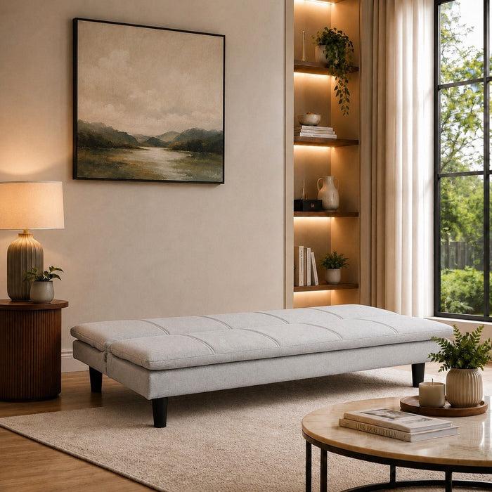 Pearse Fabric Sofa Bed, Light Grey Fabric