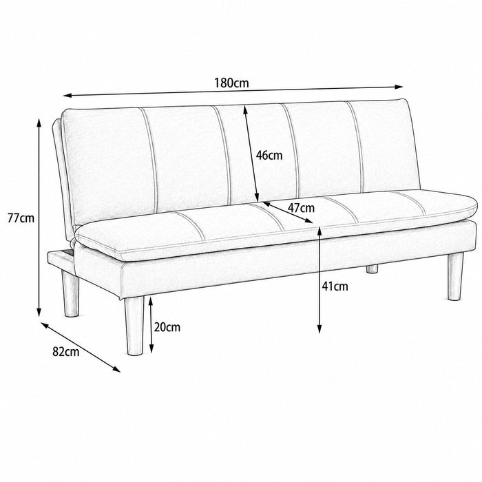 Pearse Fabric Sofa Bed, Light Grey Fabric