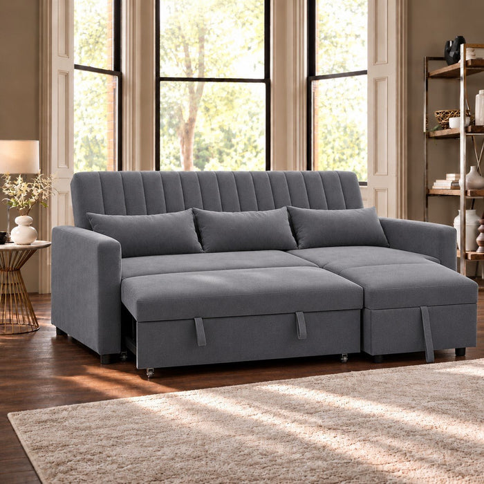 Seaton Pull-Out Sofa Bed, Dark Grey