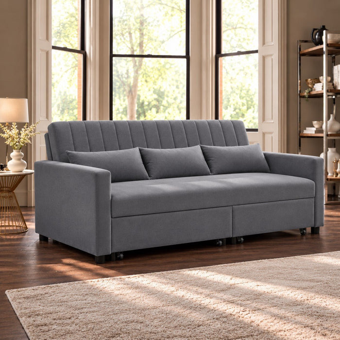 Seaton Pull-Out Sofa Bed, Dark Grey