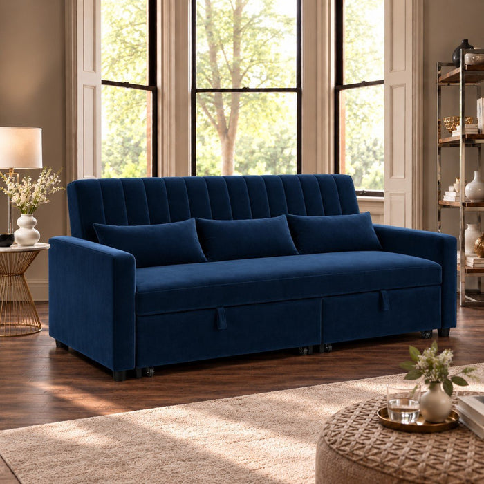 Seaton Pull-Out Sofa Bed, Blue