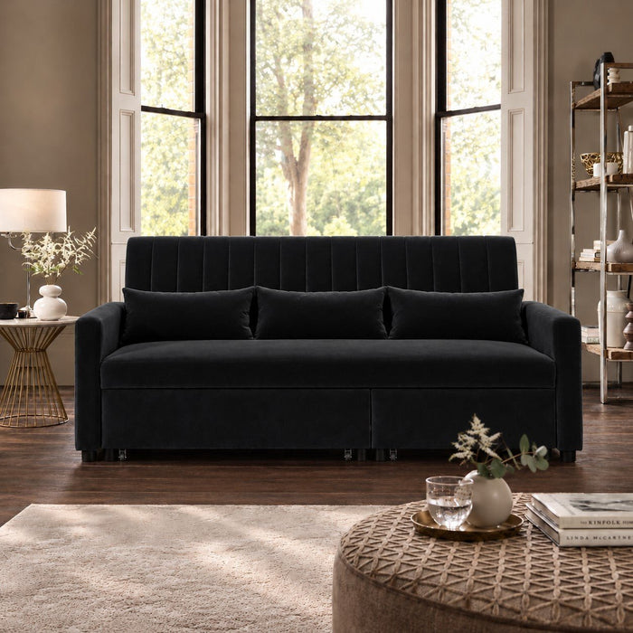 Seaton Pull-Out Sofa Bed, Black