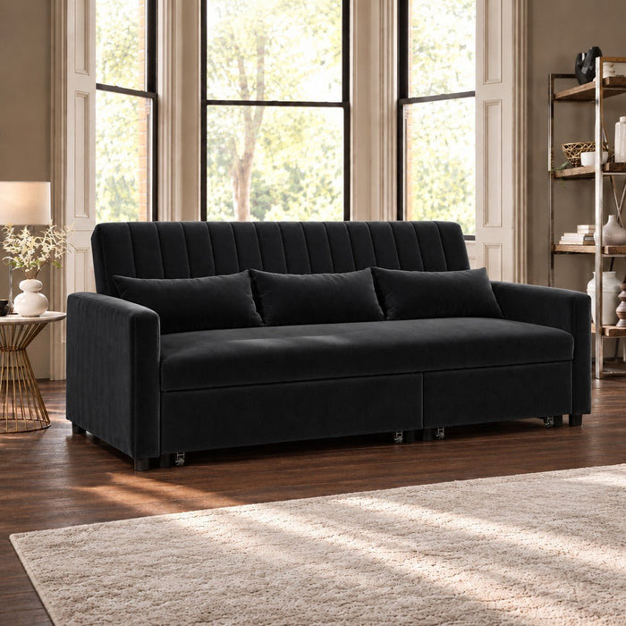 Seaton Pull-Out Sofa Bed, Black