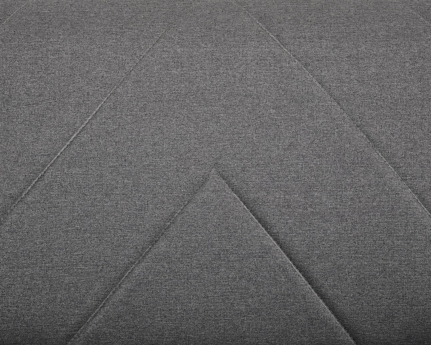 Ryan Fabric Sofa Bed Chevron Design With Wooden Leg, Dark Grey Fabric