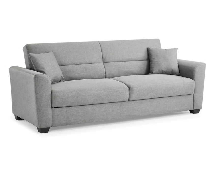 Fallon 3 Seater Storage Grey Fabric Clic-Clac Recliner Sofabed