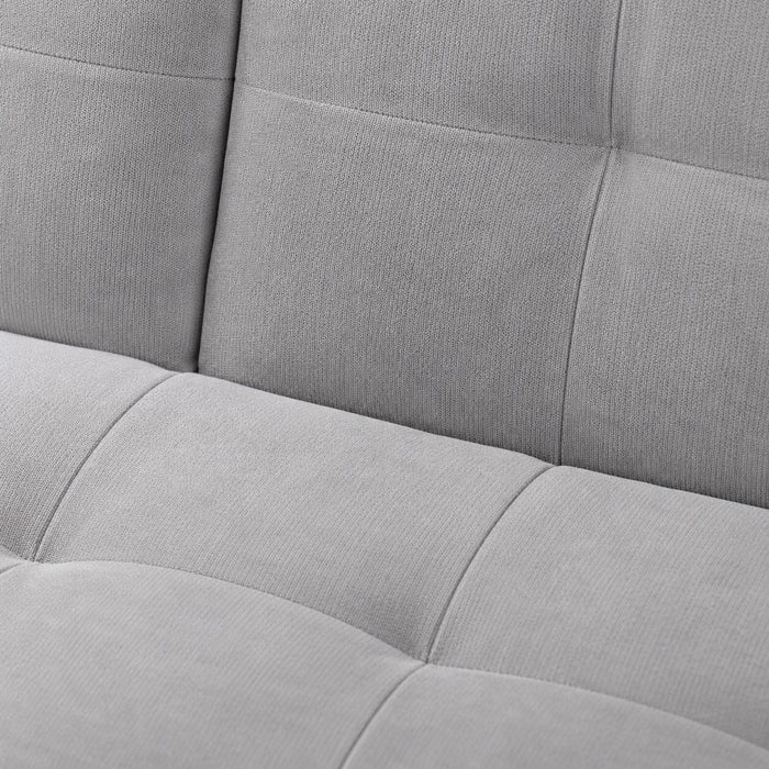 Macey Velvet Sofa Bed With Wooden Legs, Grey Velvet