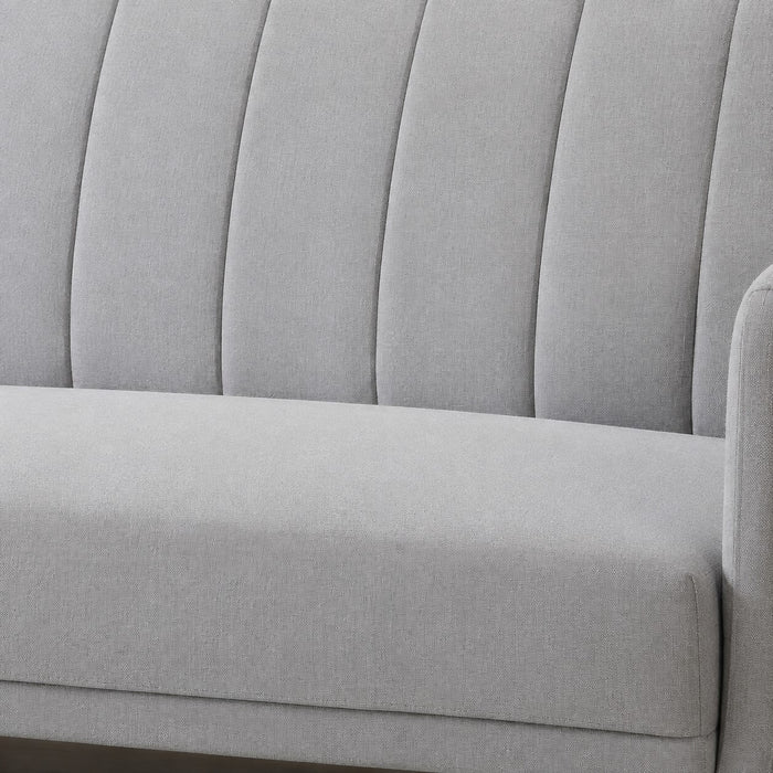 Clinton Fabric Sofa Bed With Chaise, Light Grey Fabric