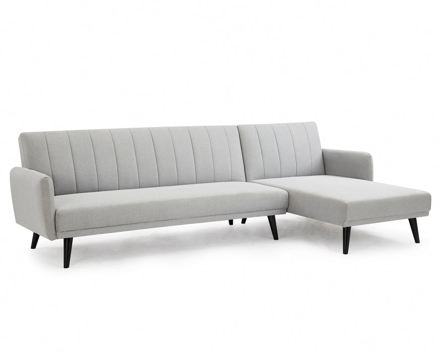 Clinton Fabric Sofa Bed With Chaise, Light Grey Fabric