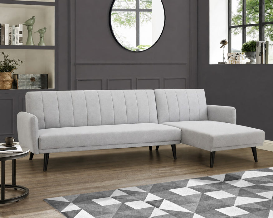 Clinton Fabric Sofa Bed With Chaise, Light Grey Fabric