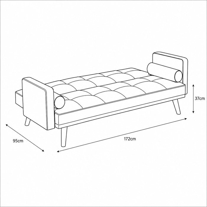 Sarnia Fabric Sofa Bed With Matching Bolster Cushions, Charcoal Linen Fabric