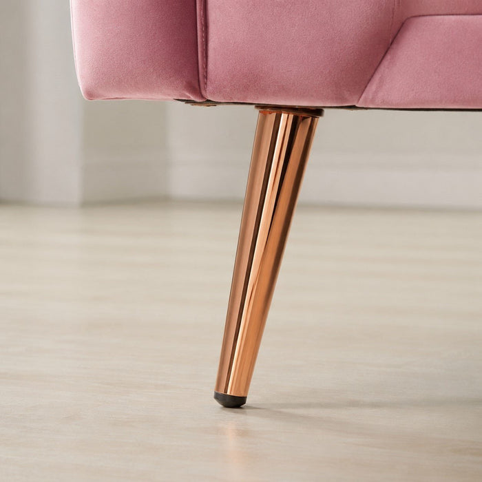Windsor Velvet Sofa Bed With Rose Gold Legs, Pink Velvet