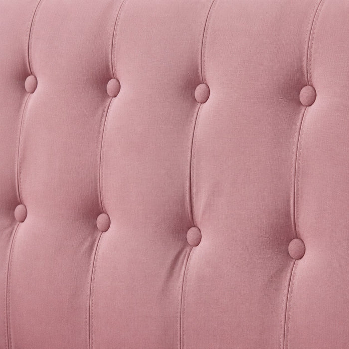 Windsor Velvet Sofa Bed With Rose Gold Legs, Pink Velvet