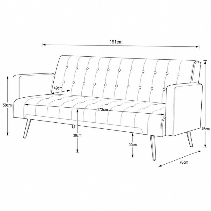 Windsor Velvet Sofa Bed With Rose Gold Legs, Pink Velvet