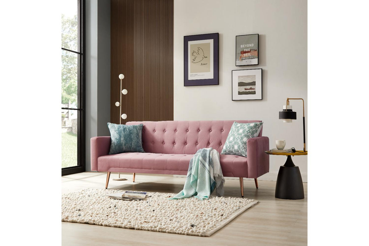 Windsor Sofa Bed Pink Velvet Home Detail UK