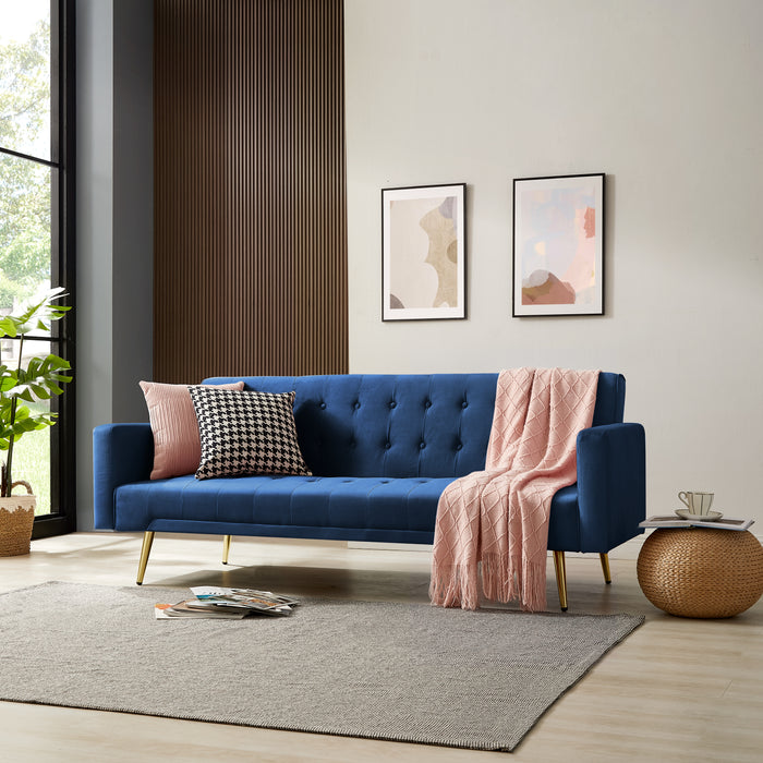 Windsor Collection Sofa Bed- Blue Velvet