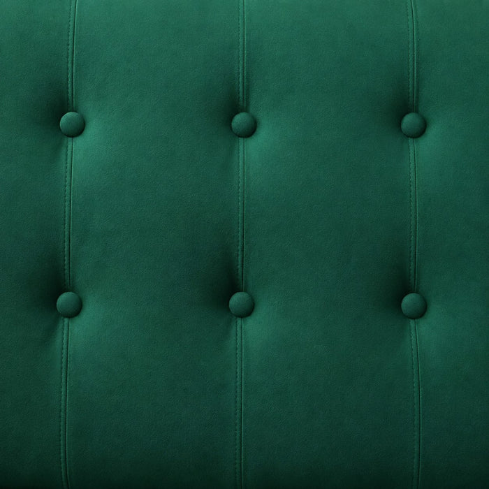 Windsor Velvet Sofa Bed With Gold Legs, Green Velvet