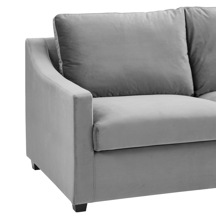 Cooper Velvet Fabric Pull Out Sofa Bed With Mattress, Grey Velvet