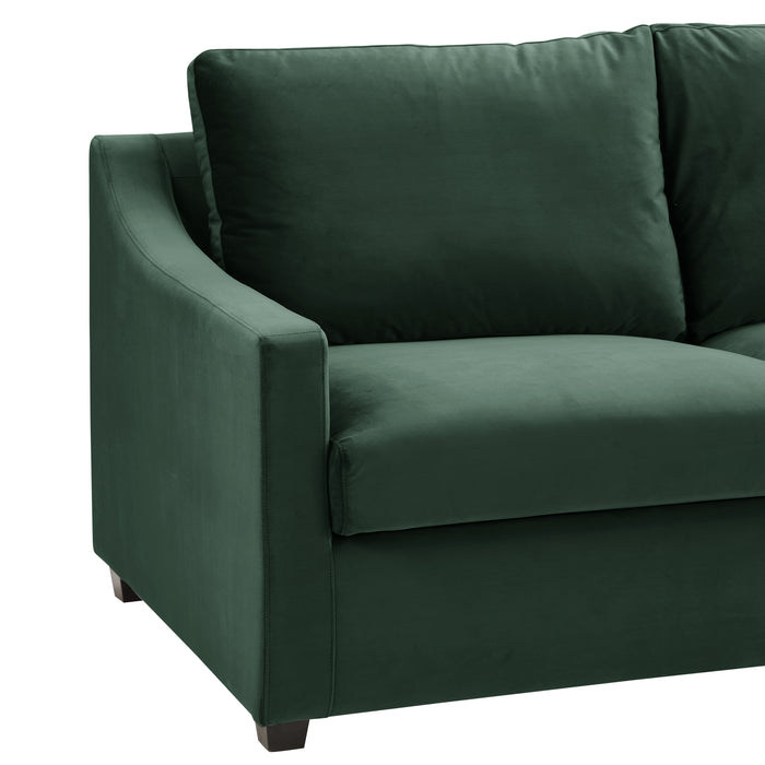 Cooper Velvet Fabric Pull Out Sofa Bed With Mattress, Green Velvet