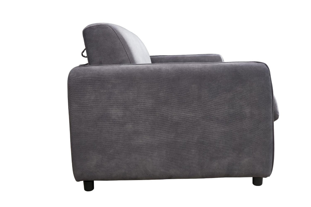 Eton Velour Fabric Pull Out Sofa Bed With Mattress, Grey Velour