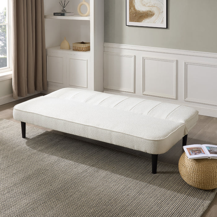 Alex Sofa Bed, White Boucle