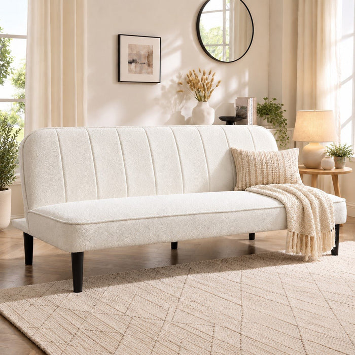 Alex Sofa Bed, White Boucle