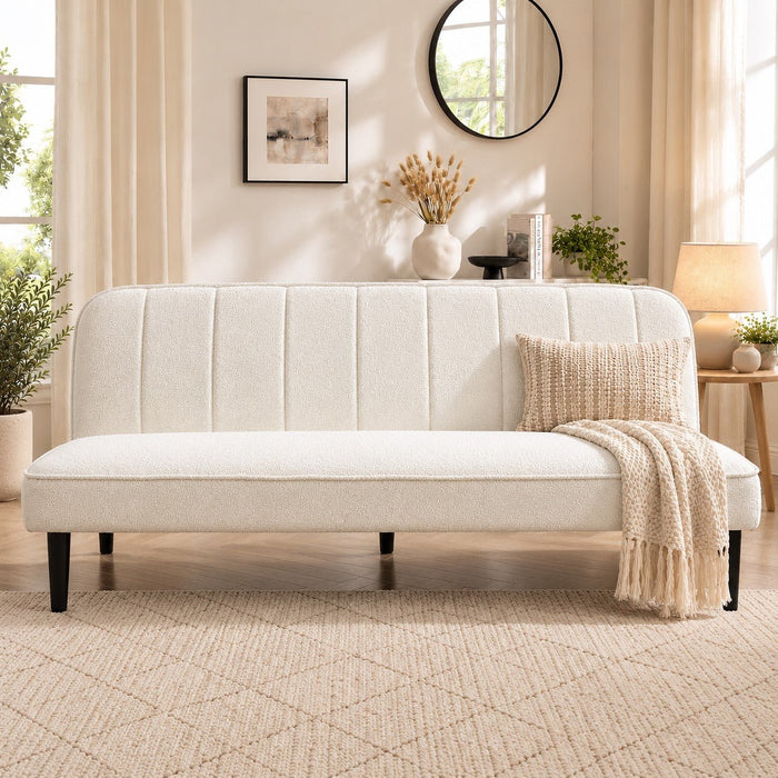 Alex Sofa Bed, White Boucle