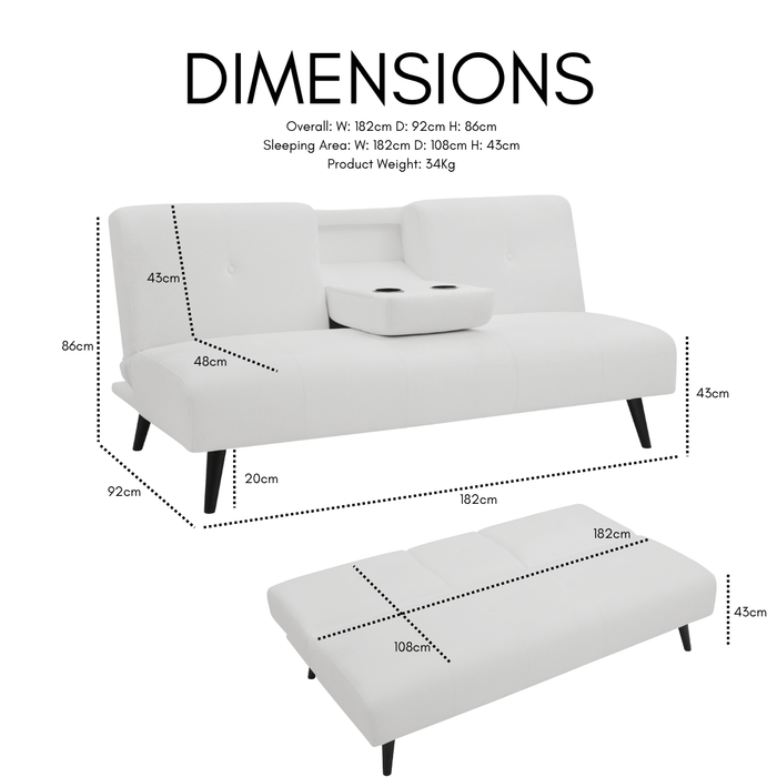 Hunter Sofa Bed, Dark Grey Linen