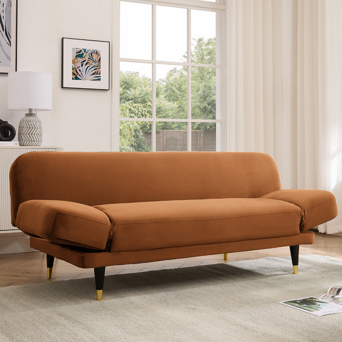 Miley Sofa Bed, Burnt Orange Velvet