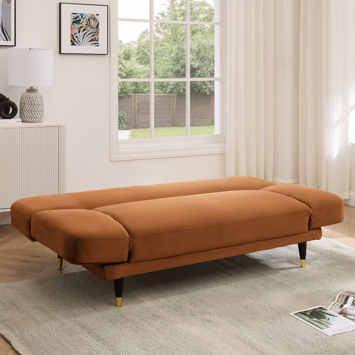 Miley Sofa Bed, Burnt Orange Velvet