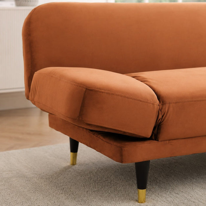 Miley Sofa Bed, Burnt Orange Velvet