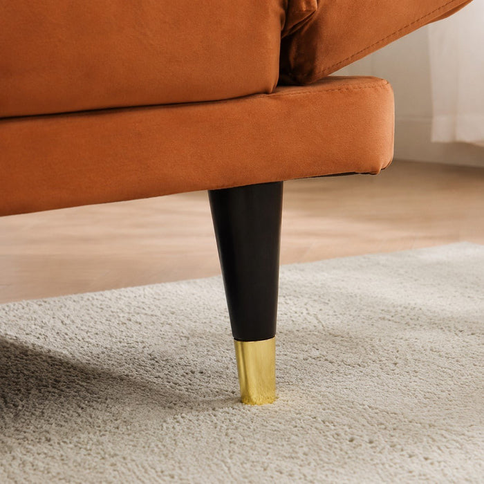 Miley Sofa Bed, Burnt Orange Velvet