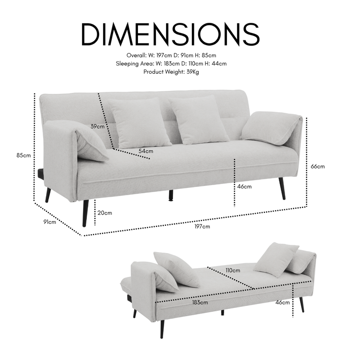 Frederick Sofa Bed, Blue Chenille