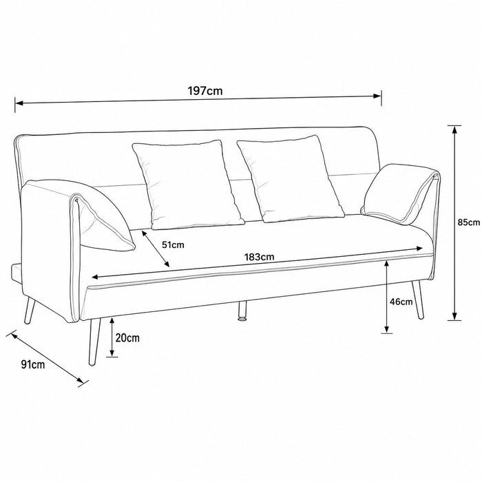 Frederick Sofa Bed, Sage Green Chenille