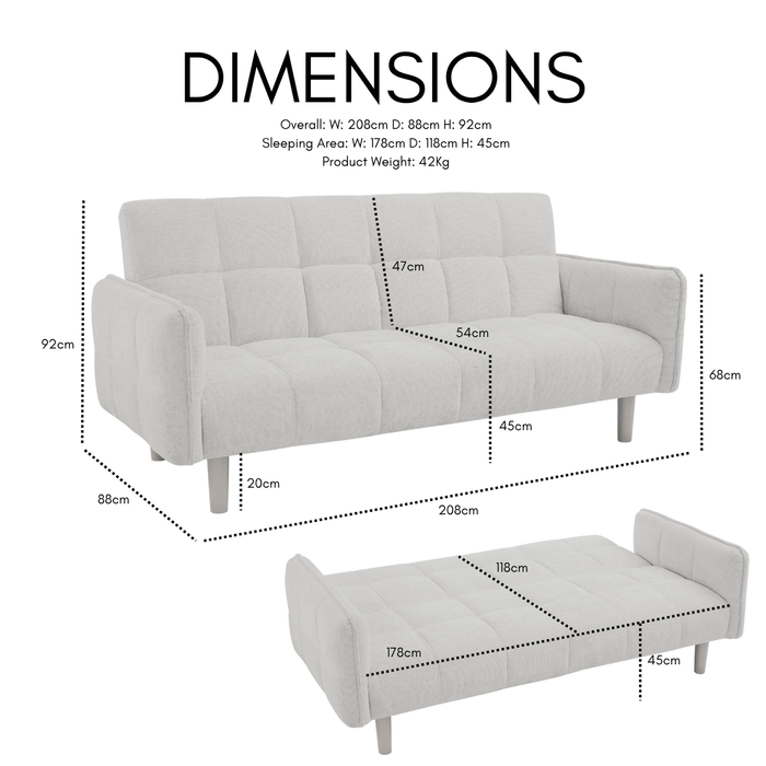 Julian Sofa Bed, Grey Chenille