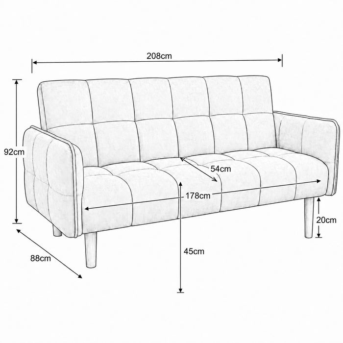 Julian Sofa Bed, Blue Chenille