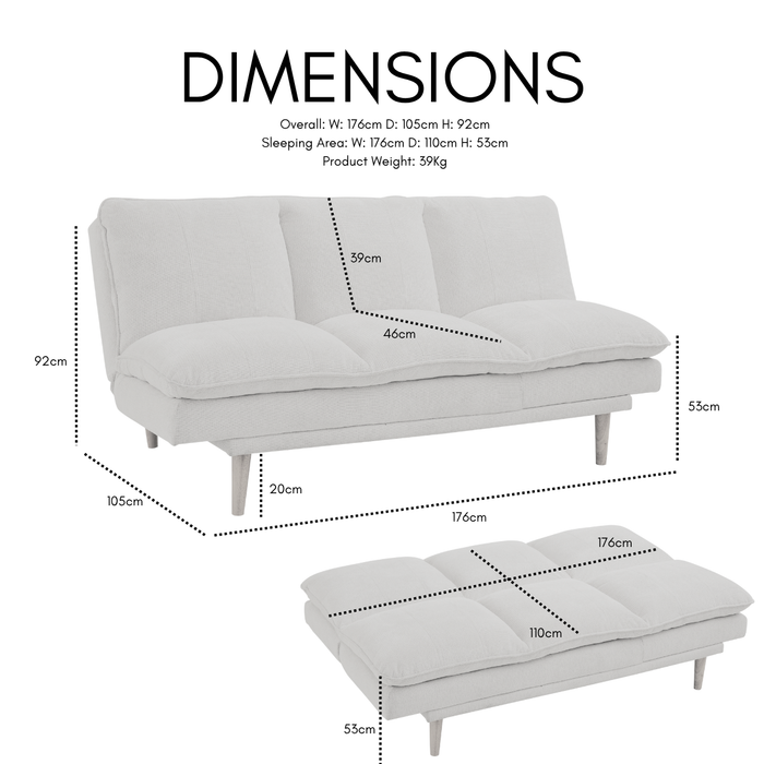 Maverick Sofa Bed, Grey Linen