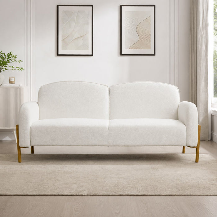Caleb Sofa Bed, White Boucle