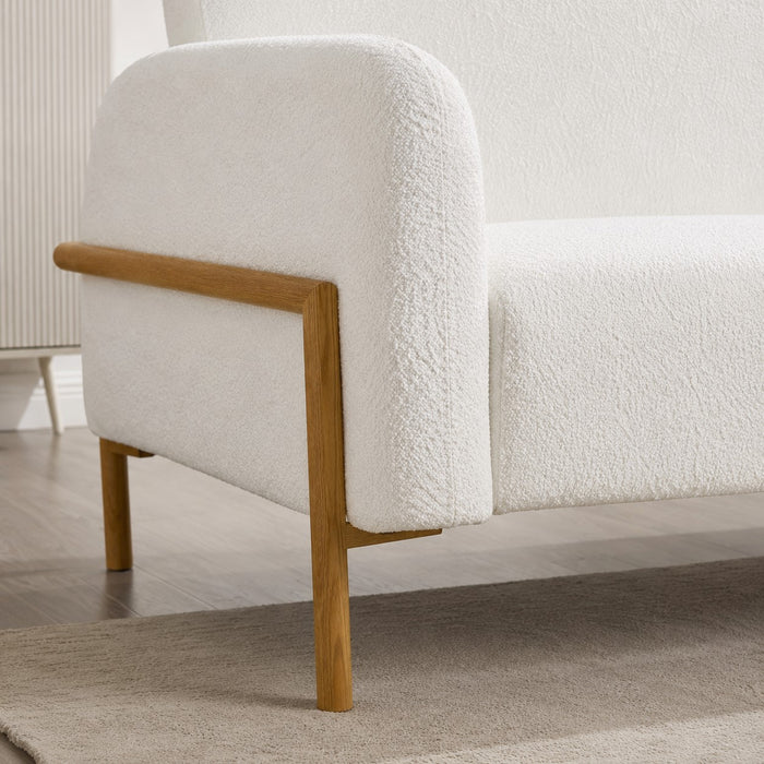 Caleb Sofa Bed, White Boucle