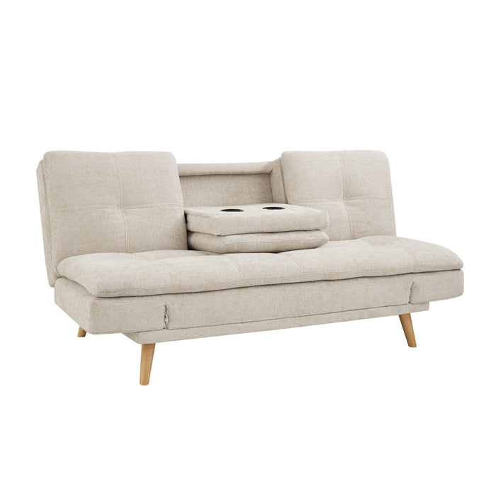 Roman Sofa Bed, Beige Chenille