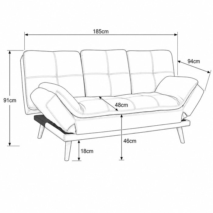 Roman Sofa Bed, Sage Green Chenille