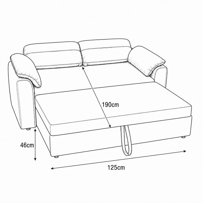 Harley Faux Leather Pull Out Sofa Bed, Brown Faux Leather