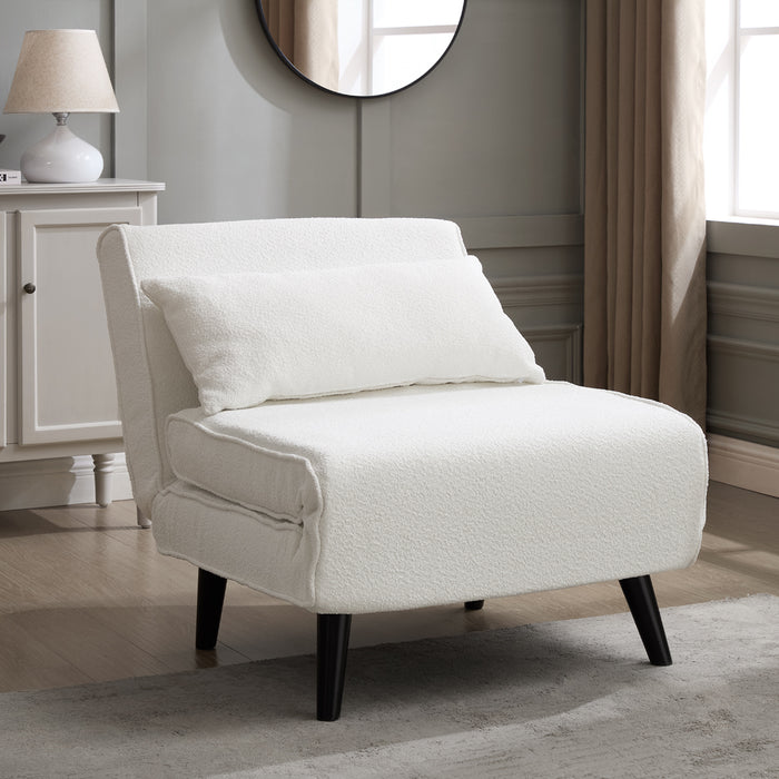 Kendal Sofa Bed, White Boucle