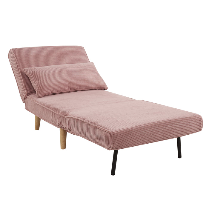 Kendal Single Sofa Bed, Pink Cord